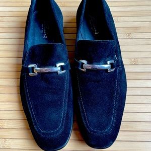 Made in Italy Black Mens Loafers EU 42 Horse bit buckle genuine leather